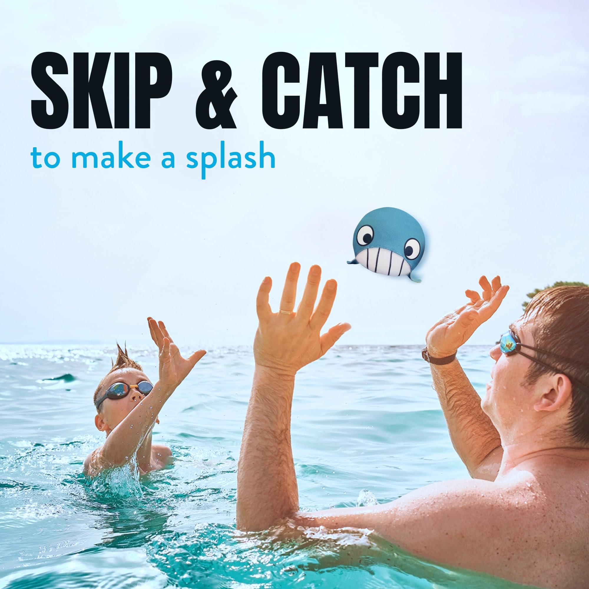 Activ Life pool play with the skip ball for splashy family fun.