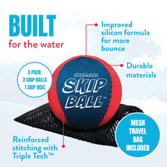Skip ball with reinforced stitching boosts durability during vigorous play.