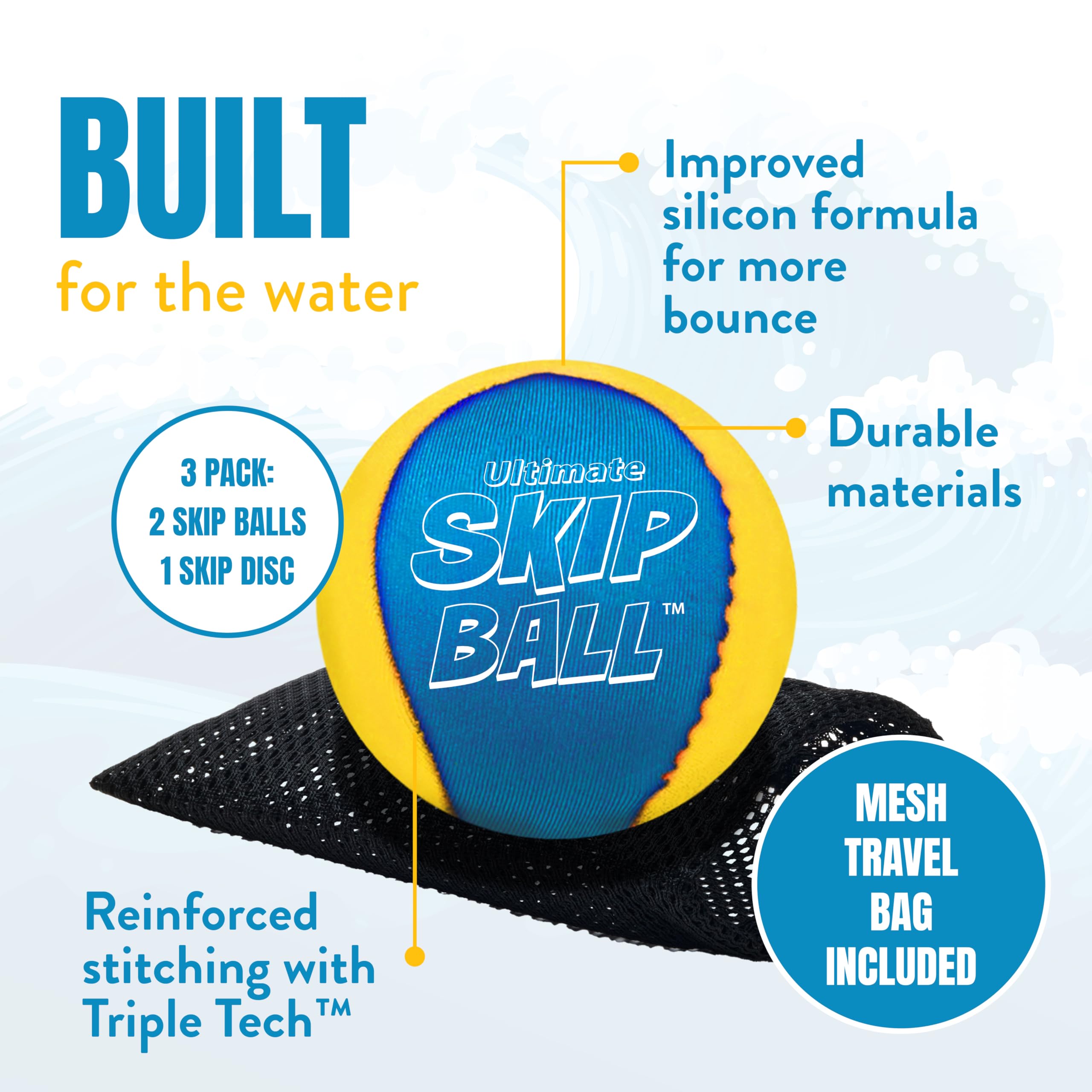 Activ Life Skip Ball shows durable stitching for long-lasting fun.