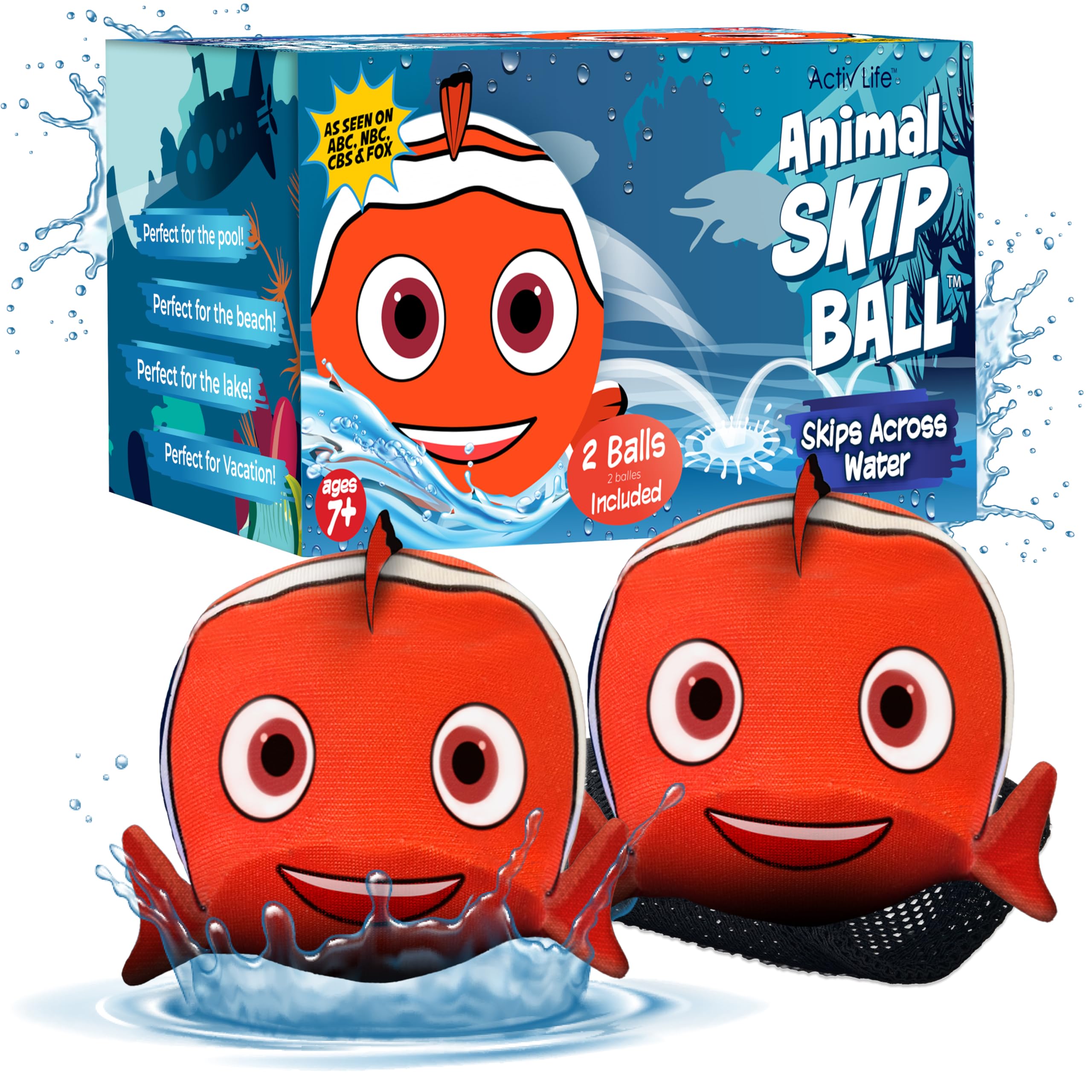 Activ Life Ultimate Water Skip Ball Two-Pack on the beach, ideal for outdoor play