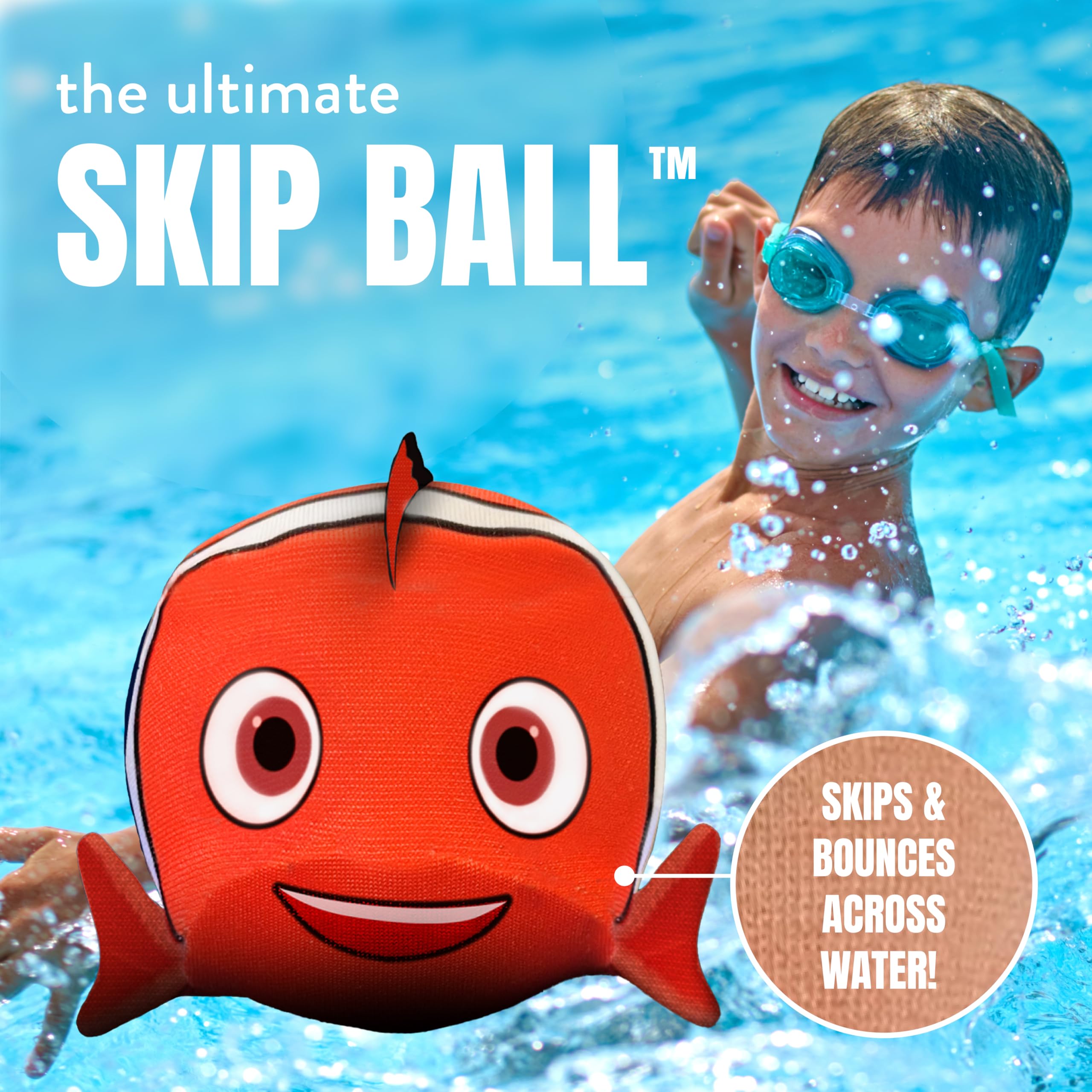 Activ Life Water Skip Ball in action, catching during a pool game