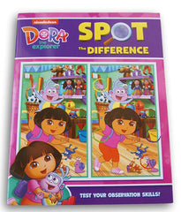 Activity Books Dora Spot The Difference book features vibrant scenes to boost focus and observation.