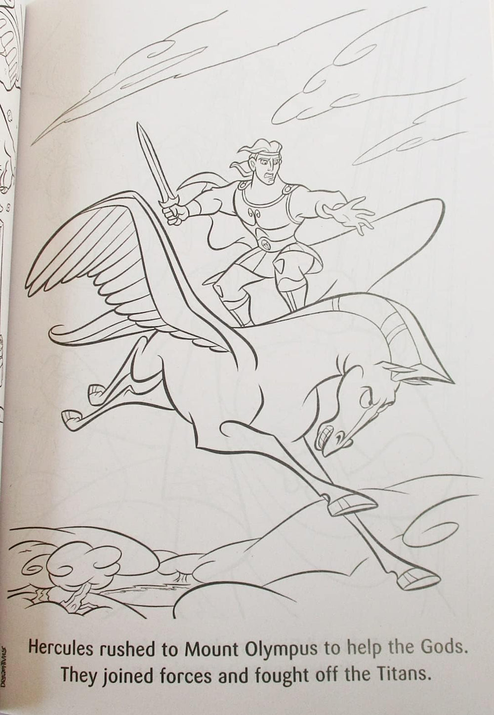 Inside pages of Hercules book feature diverse illustrations for focused coloring.