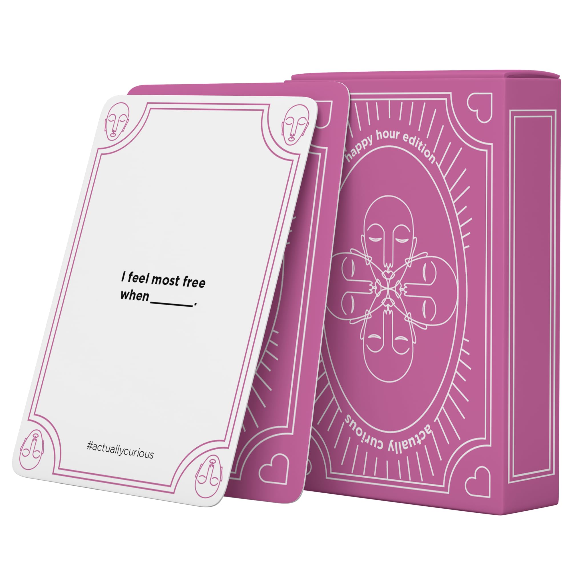 Actually Curious Happy Hour Edition packaging on display enhances prep for social game night