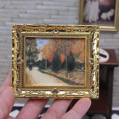 Acxico 1:12 scale miniature gold frame painting adds color to mini rooms.