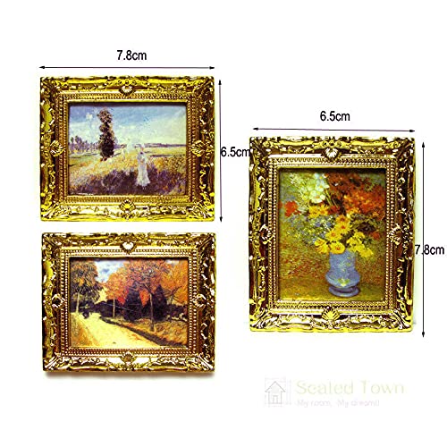 Acxico three-piece wall art set supports balanced, colorful miniature interiors.