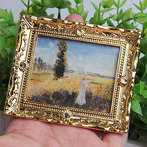 Acxico traditional design gold frame mini paintings brighten tiny houses.