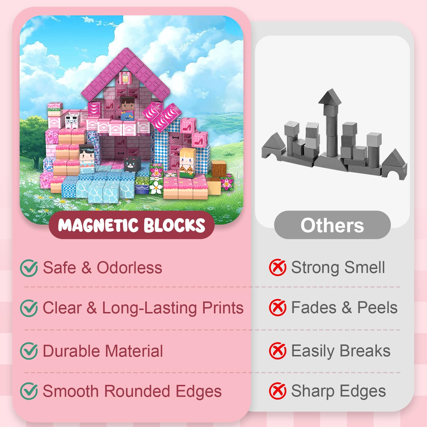 ADAH 216PCS blocks support STEM play through hands-on construction and problem solving