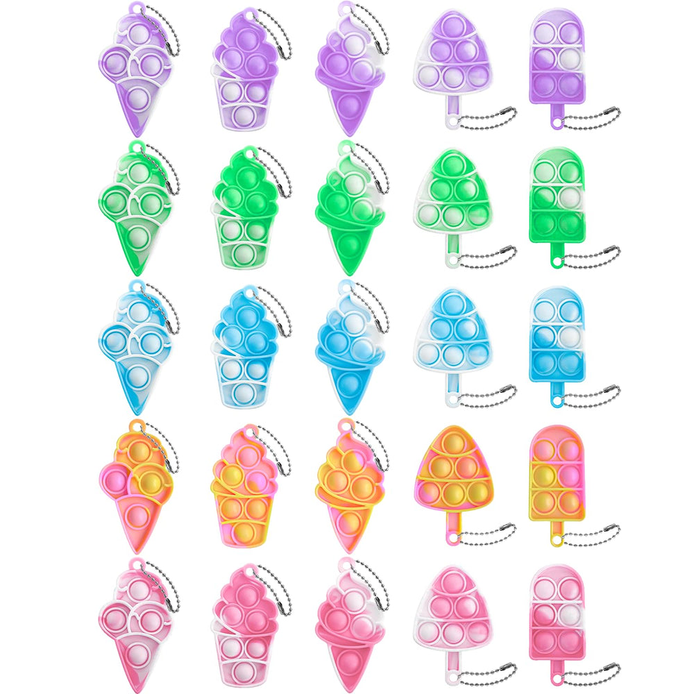 Adatos ice cream mini pop keychain toy close-up for on-the-go stress relief