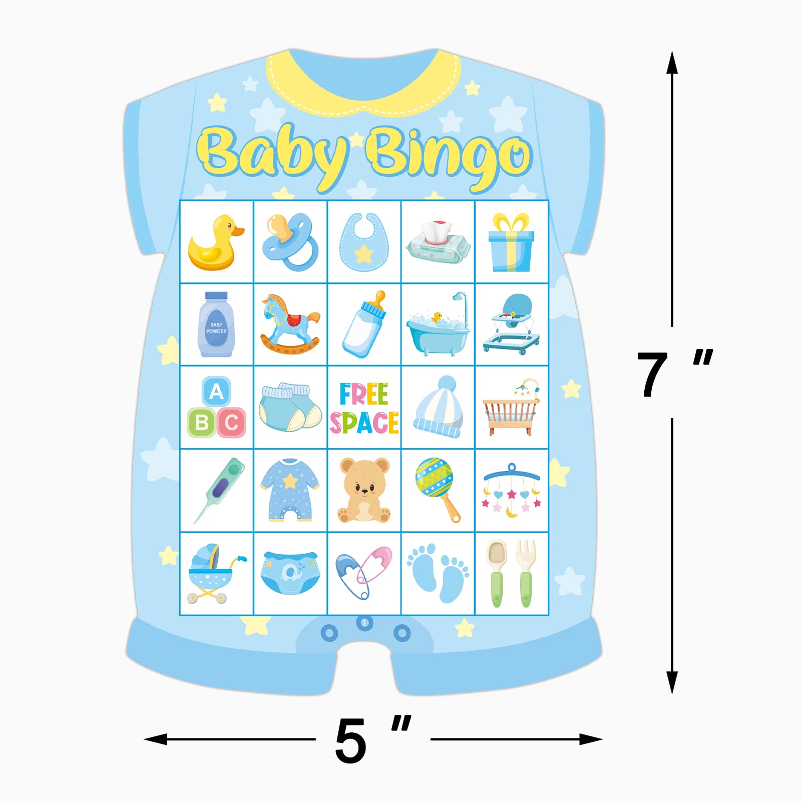 ADELULU 5x7 inch blue bingo cards, large party supplies.