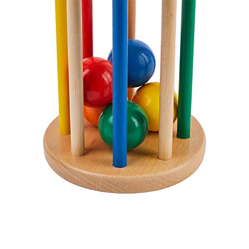 Adena Montessori Baby Cylinder with Beads – smooth beechwood finish for safe touch.