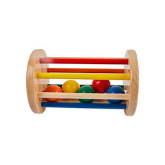 Adena Montessori Baby Cylinder with Beads – closeup of vibrant colors to stimulate visual tracking.