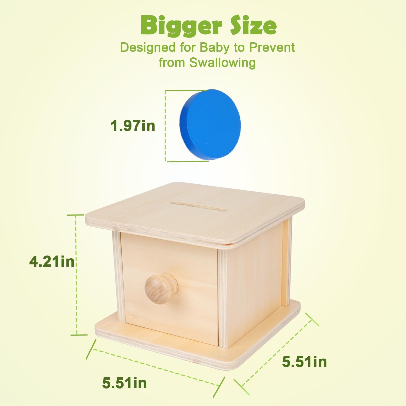 Adena Montessori coin box contents prepare babies for early problem solving and fine motor skills.