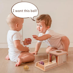 Encourages independent exploration as babies place and retrieve balls through the hole.