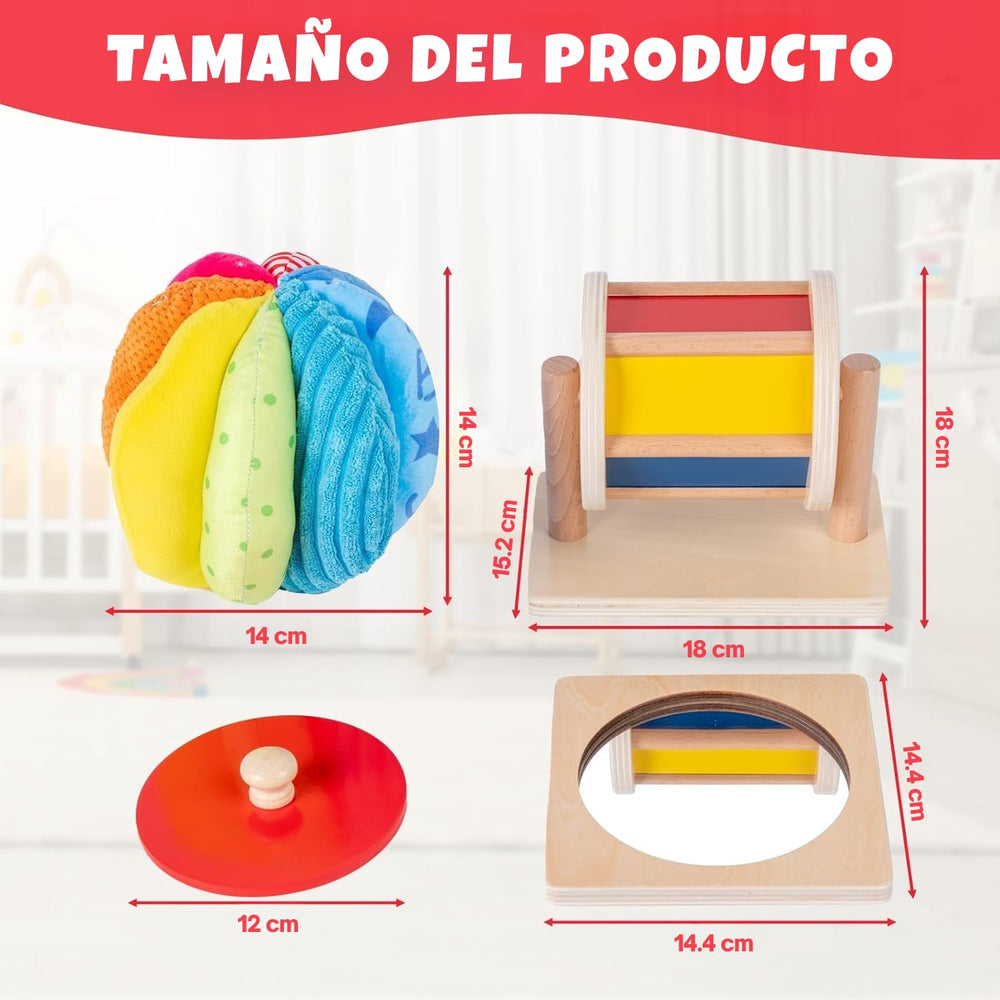 Adena Montessori medium spinning drum with color shifts and soft sounds