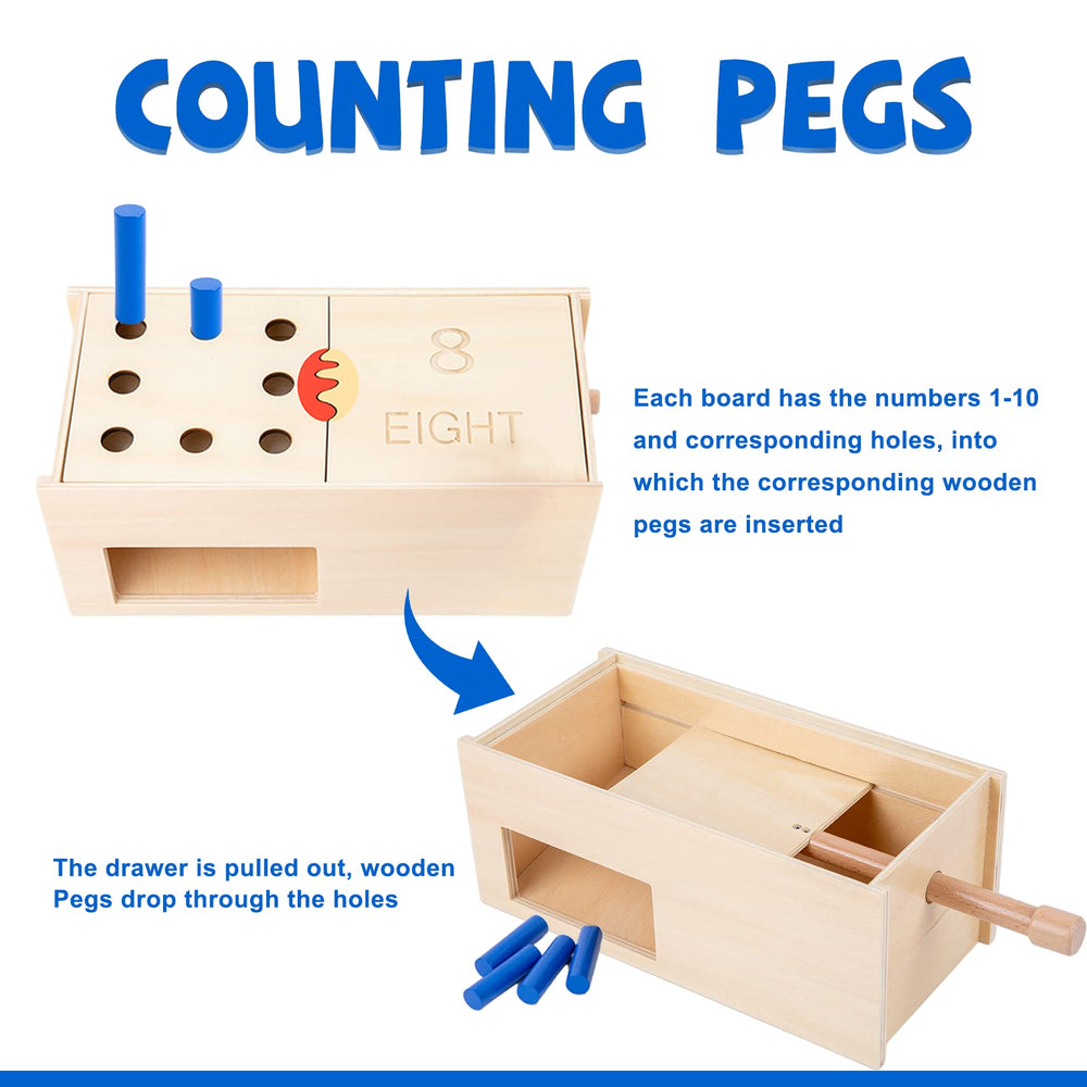Adena Montessori numbers 1-10 holes image emphasizes place value introduction.