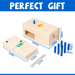 Adena Montessori dropping peg action highlights exciting tactile math moments.