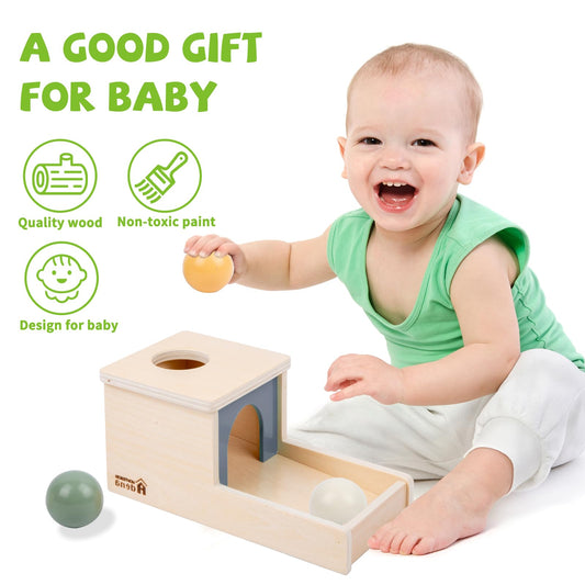 Adena Montessori three wooden balls in Morandi hues for learning.