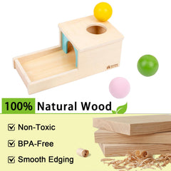 Adena Montessori tray close-up showing sturdy wooden construction