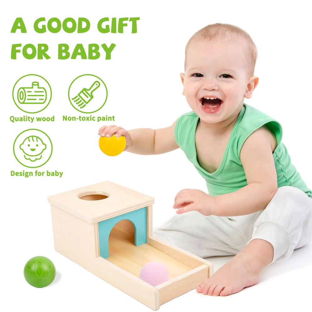 Adena Montessori yellow wooden ball highlighting tactile texture for grasping