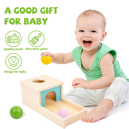 Adena Montessori yellow wooden ball highlighting tactile texture for grasping