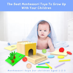 Adena Montessori 5-in-1 cotton swab drop game encourages tactile exploration and hand-eye coordination.