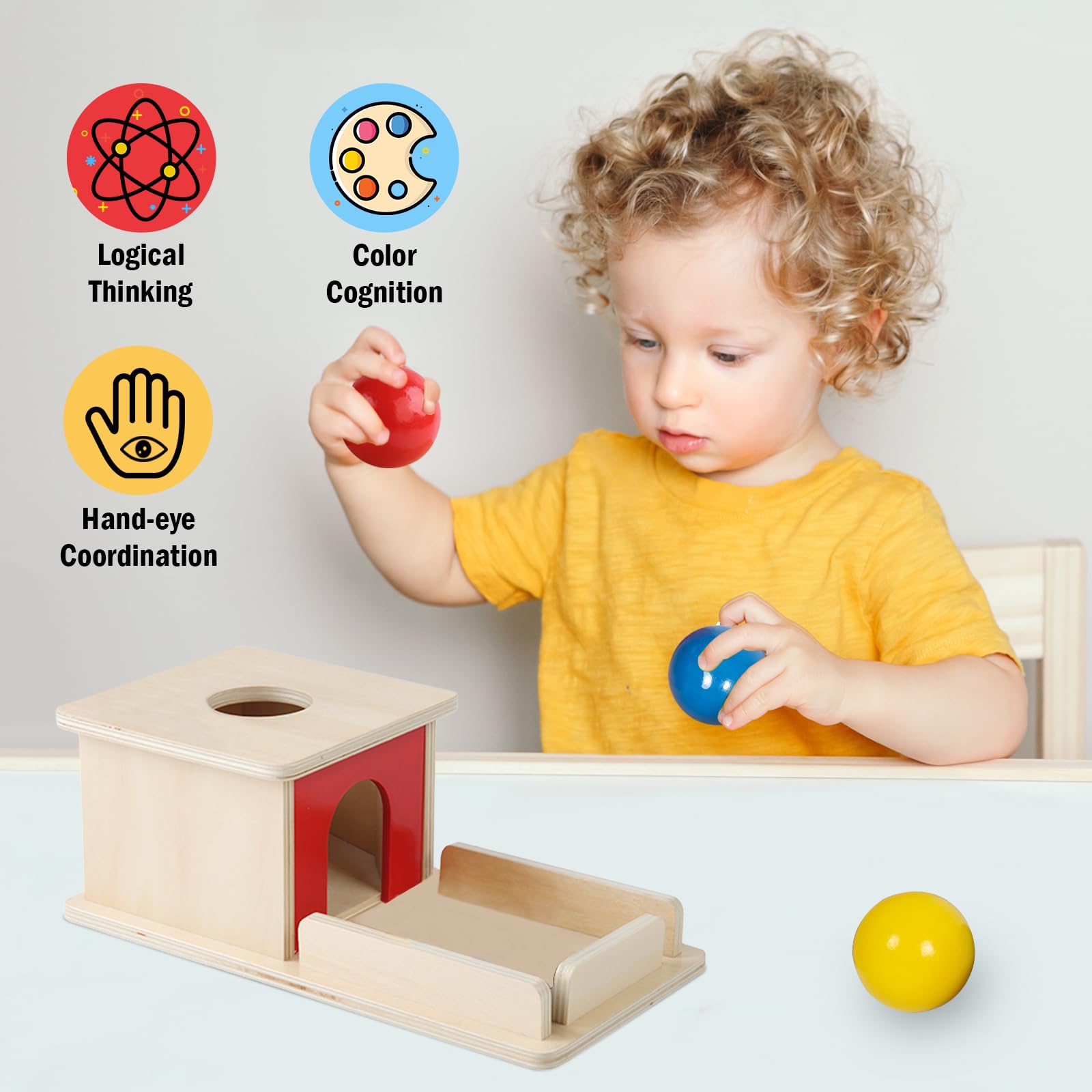 Adena Montessori wooden tray close-up showing safe, smooth edges for mindful play.
