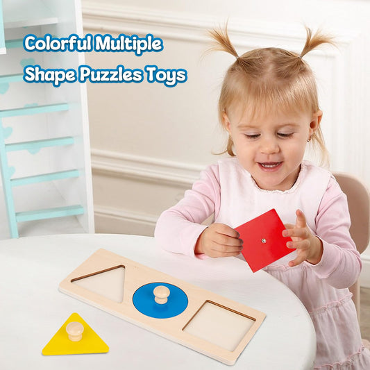 Adena Montessori wooden puzzle with jumbo knobs to support fine motor play