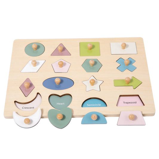 Adena Montessori wooden peg circle puzzle for early shape recognition