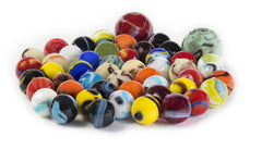 Ader Products glass marbles bulk 50-package: durable, colorful marbles for fun play.