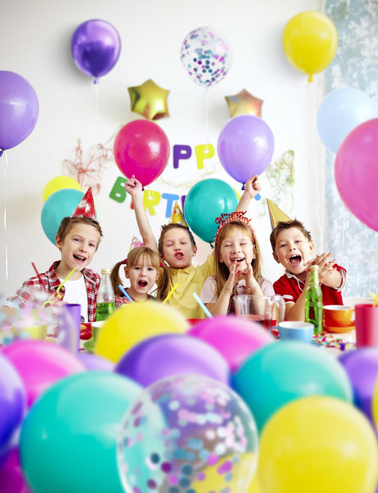 Adeyoo teal yellow confetti balloons add playful color to any setup