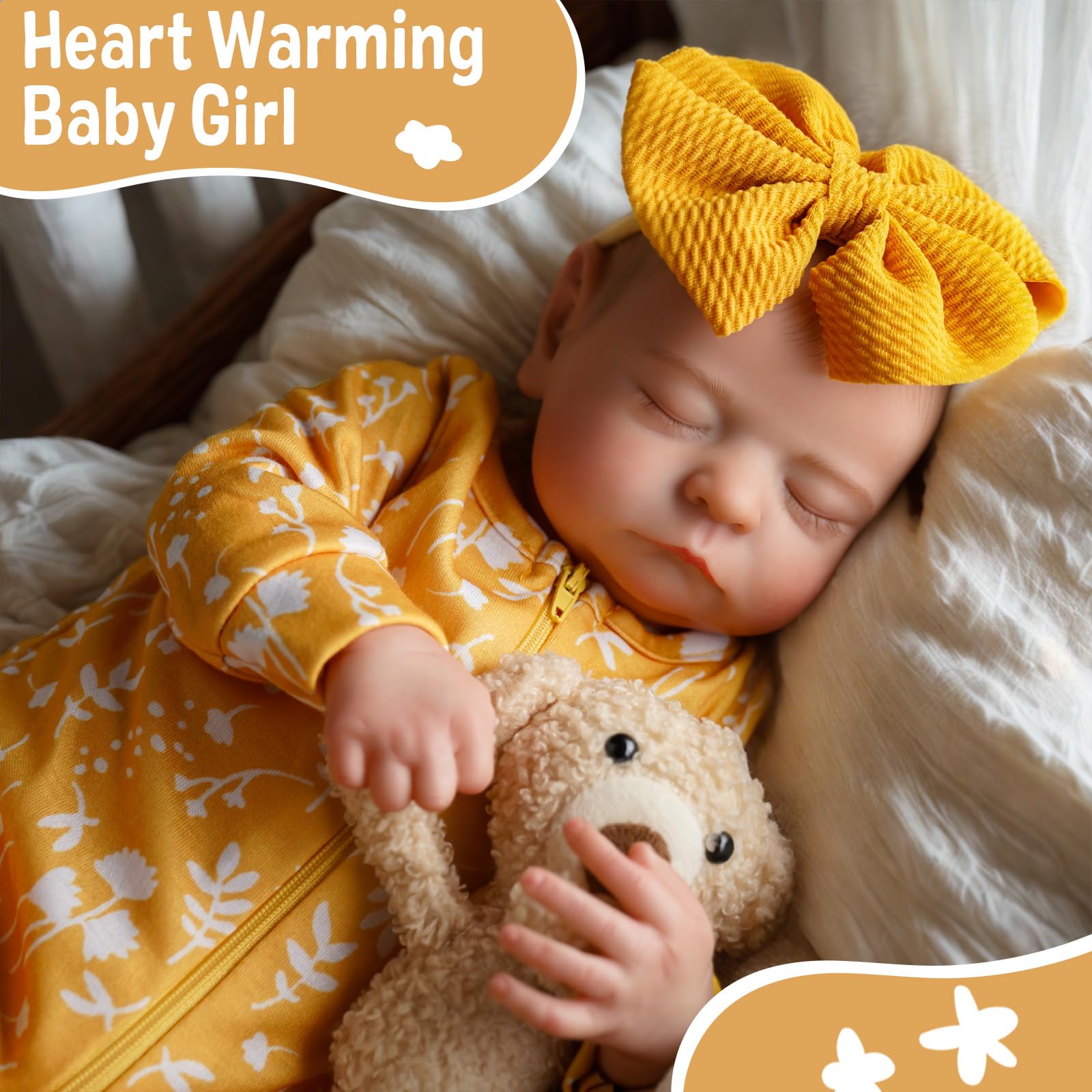 ADFO realistic face expression doll showcases gentle features for nurturing play.