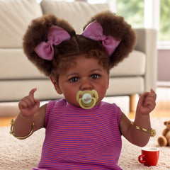 ADFO Reborn Black doll face detail showing veins for lifelike look