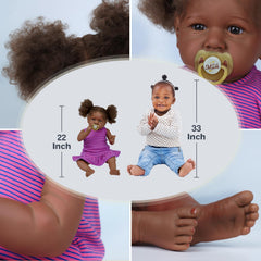 ADFO Reborn Black doll holding baby for nurturing role-play