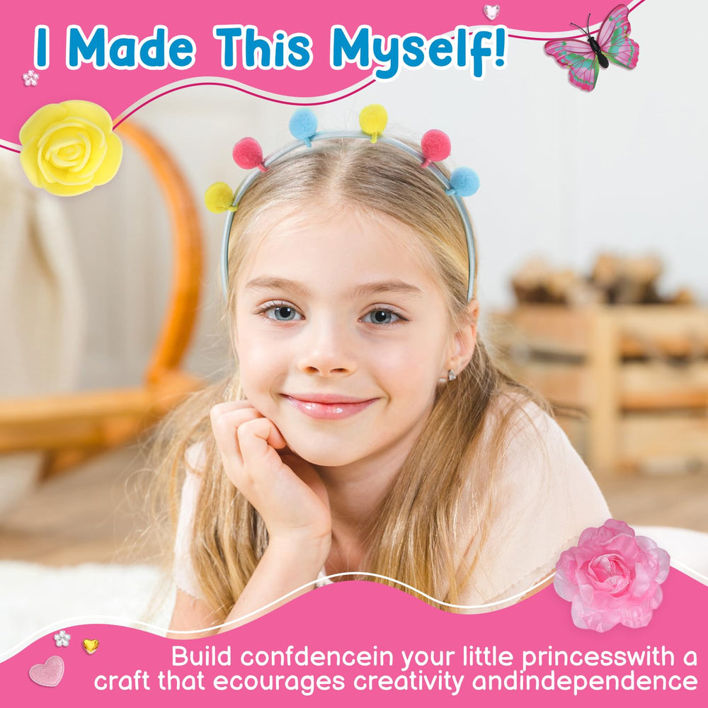 Adinomiency DIY Headband Kit mesh flowers create decorative accents