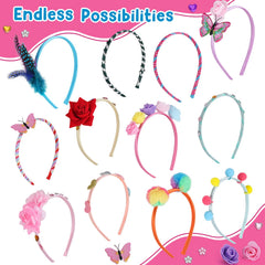 Adinomiency DIY Headband Kit faux fur pom poms add tactile sparkle