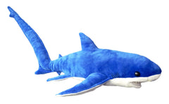 Adore Plush 28-inch Tails Thresher Shark plush, soft and detailed for imaginative play.