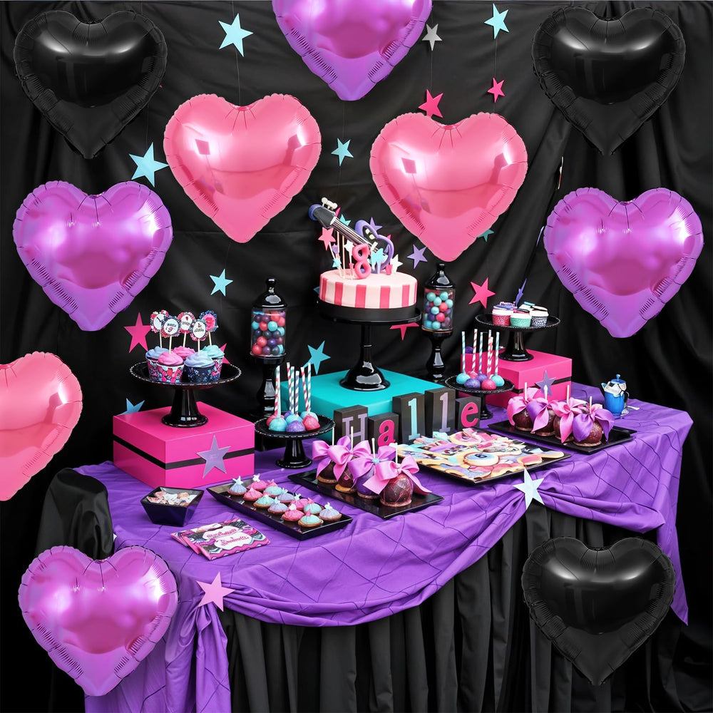 Adorely 12-piece heart balloons set ideal for versatile party themes