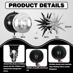 Adorely 22-inch silver round foil balloon adds modern shine