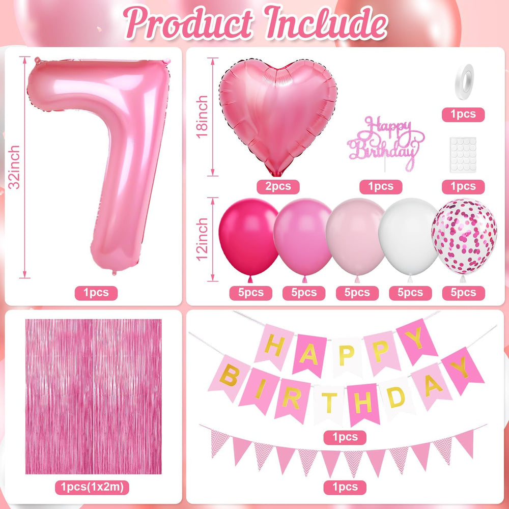 Adorely pink Happy Birthday banner adds a cheerful focal point for pink-themed celebrations.