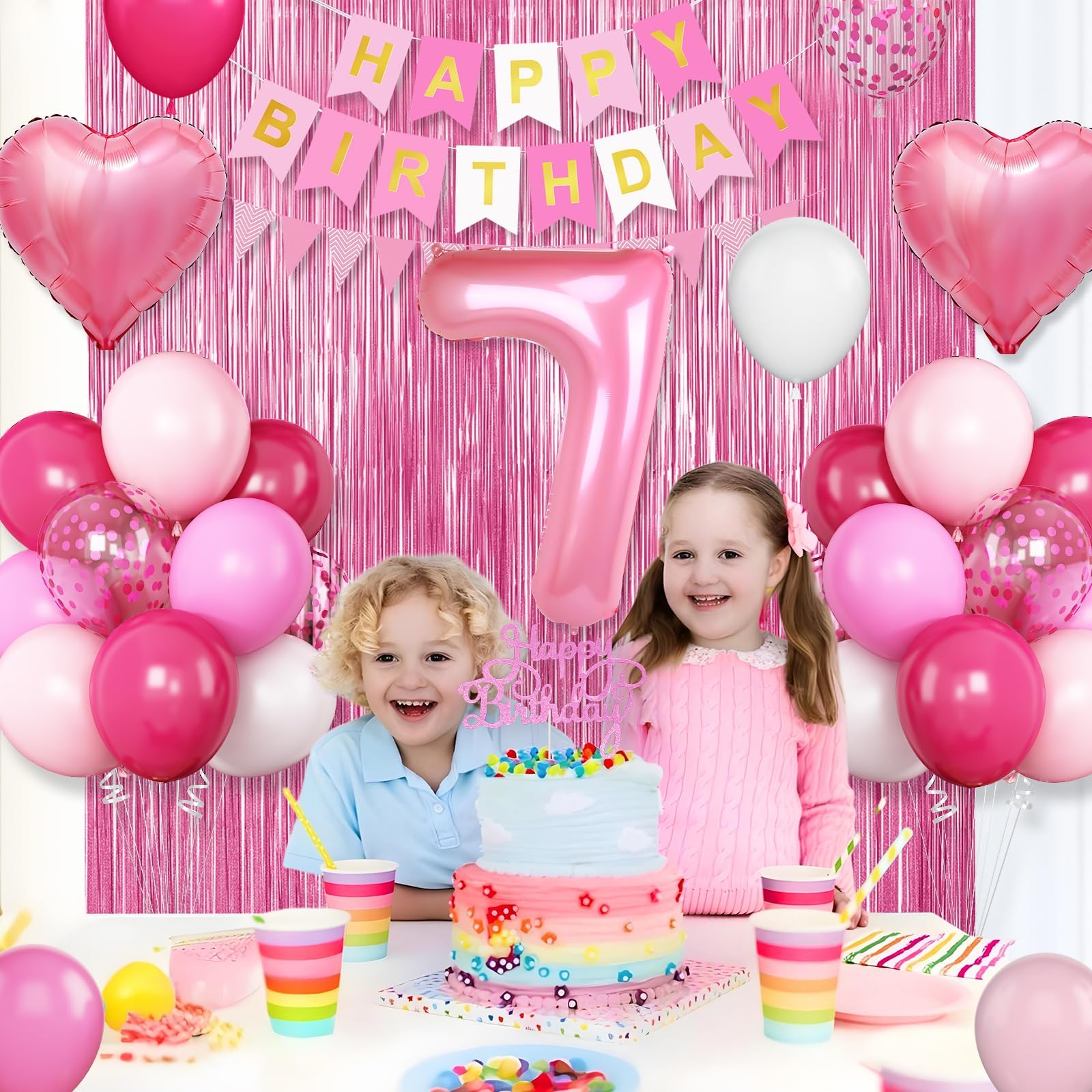 Adorely number 7 foil balloon highlights the milestone in any venue.