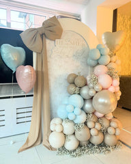Adorely baby-blue heart balloon 18in angle1, soothing color for gender reveals.