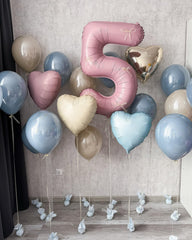 Adorely baby-blue heart balloon 18in angle2, ideal for coordinated color schemes.
