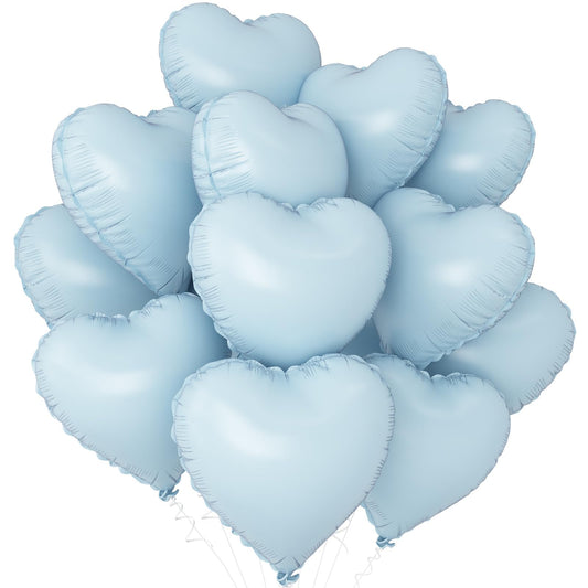 Adorely baby blue heart balloon 18 inch for charming centerpieces at parties.