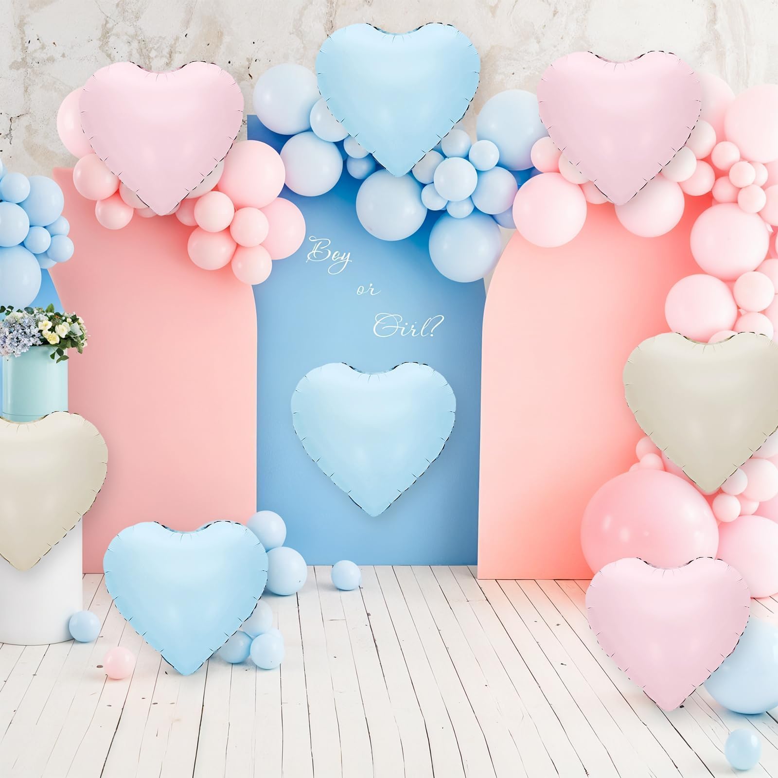 Adorely baby-pink heart balloon 18in angle2, great for gender reveal parties.
