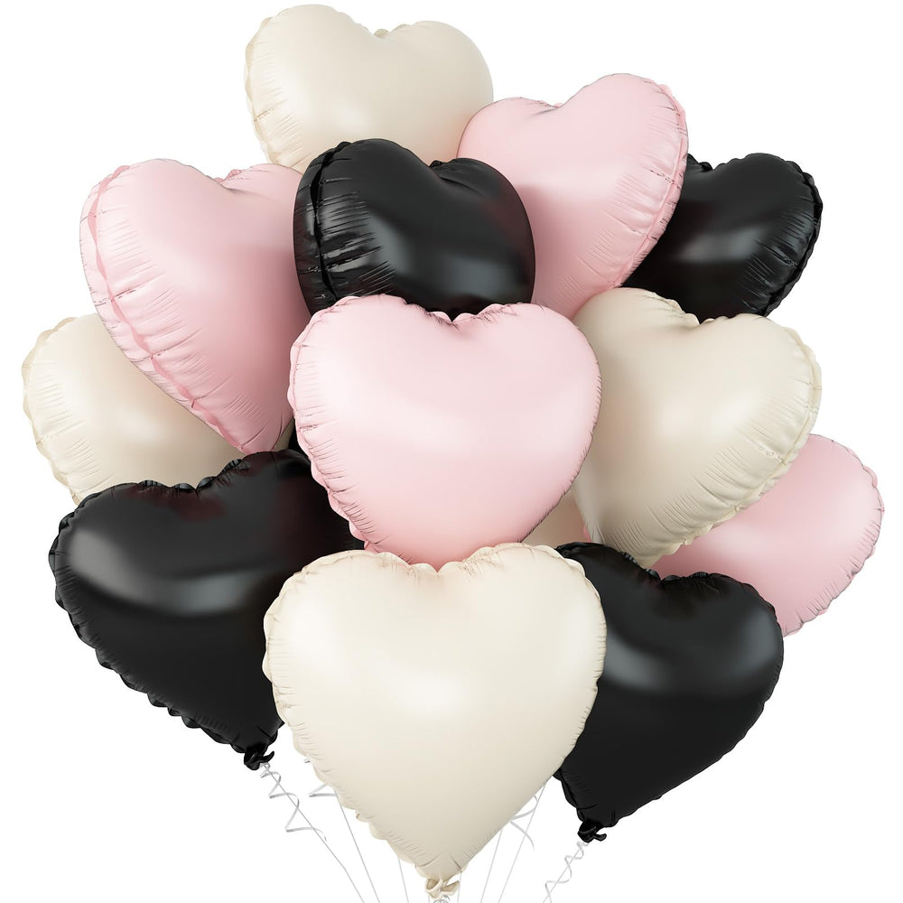 Adorely black heart foil balloons for bold party decor and photos
