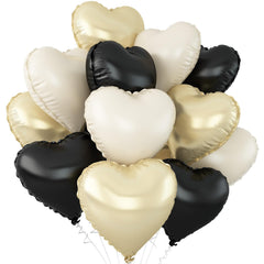 Adorely black white gold heart balloons 18in collection for chic party decor and photos