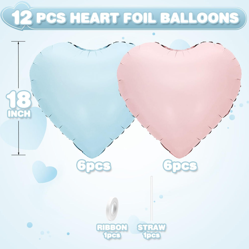 Adorely blue heart foil balloon adds pastel accents to weddings and celebrations
