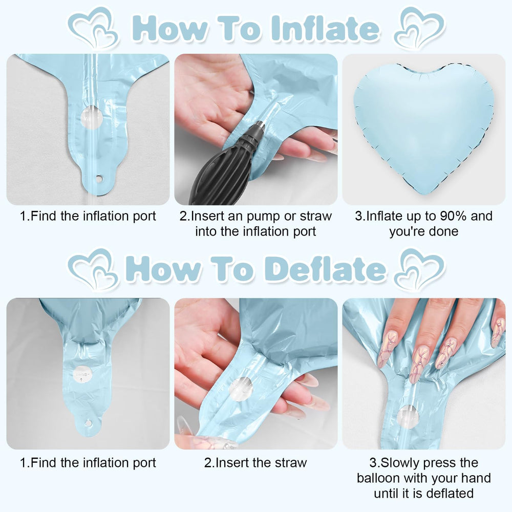 Adorely blue heart foil balloons decorate ceremony backdrops with elegant color