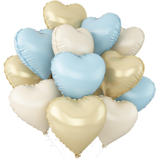 Adorely blue and white heart balloons pack for elegant baby shower decor